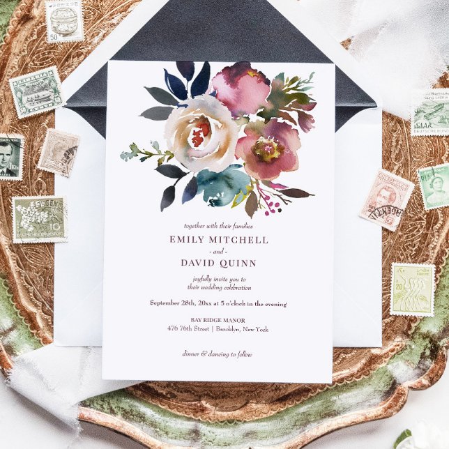 Elegante Chic Romantische Rose Hochzeit Einladung (Von Creator hochgeladen)