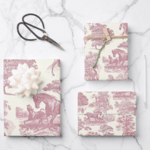 Elegante Chic Rosa Rosa Geschenkpapier Set