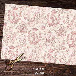 Elegante Chic Rose Beige Reittier Florenz Seidenpapier