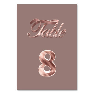 Elegante Chic Rose Gold Party Gäste Tischnummer 8