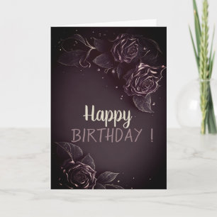 Elegante Chic Rose Gothic Geburtstag Karte