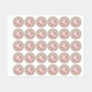 Elegante Chic Rose Hochzeit Etiketten