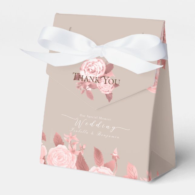 Elegante Chic Rose Hochzeit Geschenkschachtel (Vorderseite)