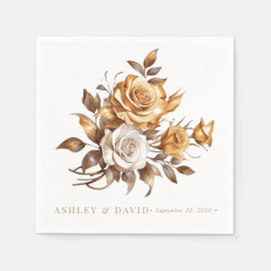 Elegante Chic-Rose   Romantische Engagement Serviette