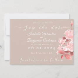 Elegante Chic Rose Save the Date Karte