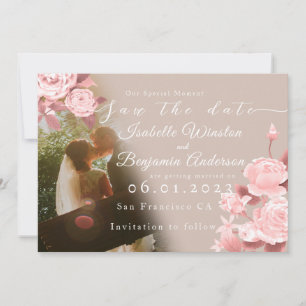 Elegante Chic Rose Save the Date Karte