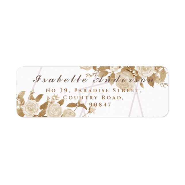 Elegante Chic Rose White-Return-Label (Vorne)