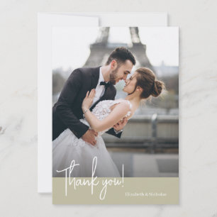 Elegante Chic Sage Green Wedding Dankeskarte