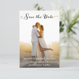 elegante Chic-Schrift-Foto-Hochzeit Save The Date