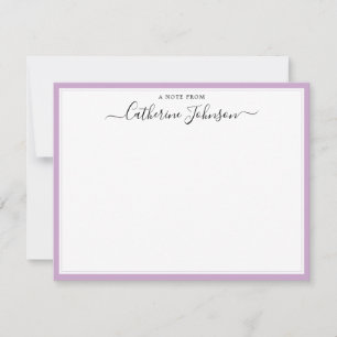 Elegante Chic Script Calligrafy A Note from Lila Mitteilungskarte