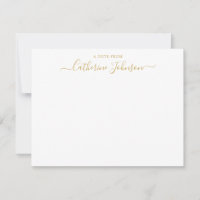 Elegante Chic Script Calligraphy A Note from Gold