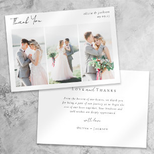 Elegante Chic Script Foto Collage Wedding Karte