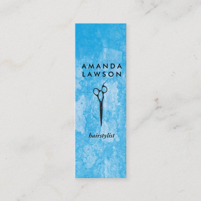 Elegante Chic Shears Comb Grungy Texture Mini Visitenkarte (Vorderseite)