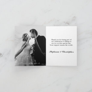 Elegante Chic Simple Script Wedding Foto Vielen Da