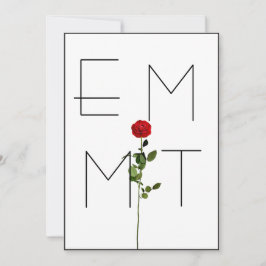Elegante Chic Stem Rose Monogram Wedding Einladung