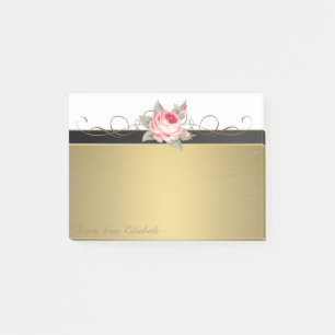 Elegante Chic Stilmädchen ,Imitate Gold,Rose Post-it Klebezettel