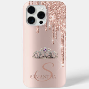 Elegante Chic Tiara Roségold Glittertropfen Case-Mate iPhone Hülle