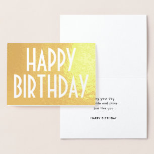 Elegante Chic-Typografie zum Geburtstag Folienkarte
