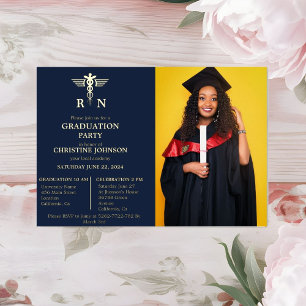 Elegante Chic Typografy Nurse Graduation Party Folieneinladung