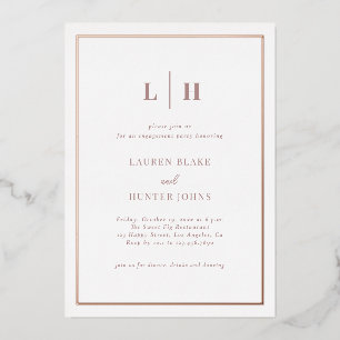 Elegante Chic Verlobung Celebration Rose Folieneinladung