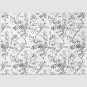 Elegante Chic Vintag Gray Rose Floral Seidenpapier