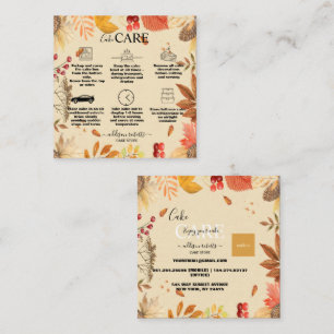 Elegante Chic Watercolor Herbstliche Blume Quadratische Visitenkarte