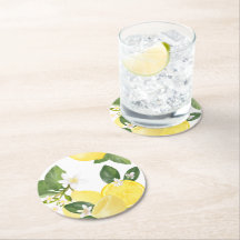 Elegante Chic Watercolor Lemon Summer Garden