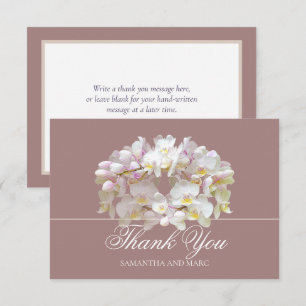 Elegante Chic Weiße Orchideen-Braut-Dankeschön Dankeskarte