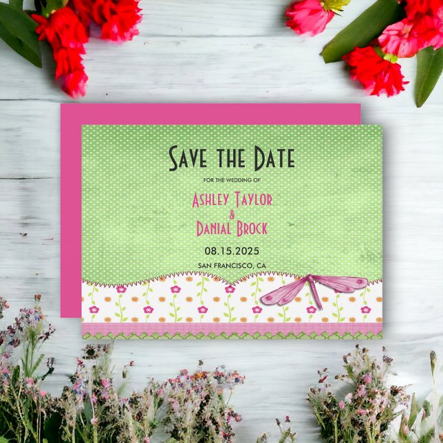 Elegante Chic Whimsical Country Boho Blumenhochzei Save The Date (Von Creator hochgeladen)