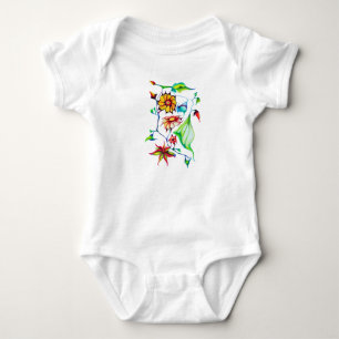 Elegante Chic Whimsical Exotic Blume Baby Strampler