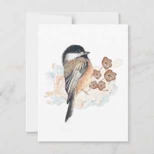 Elegante Chickadee Wasserfarbenkarte