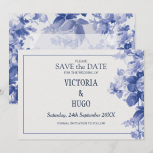 Elegante China Blue Wedding speichern das Datum Save The Date