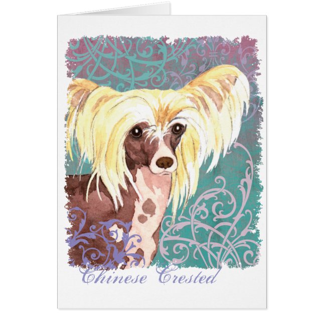 Elegante Chinesische Crested Card (Vorne)