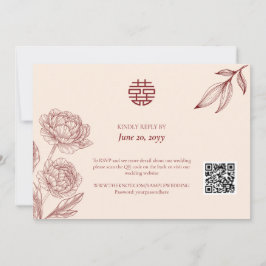 Elegante chinesische Hochzeitsfeier RSVP Einladung