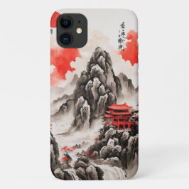 Elegante chinesische Landschaft Handy Case - Rot u