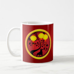 Elegante chinesische New Year Ox Lanterns Kaffeetasse