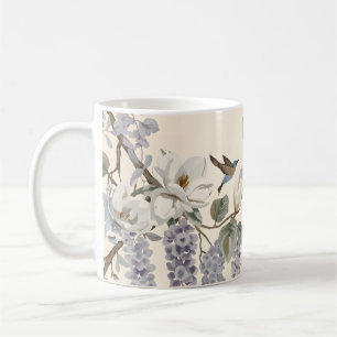 Elegante Chinoiserie Blumen & Vögel Kaffeetasse