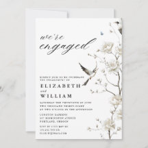 Elegante Chinoiserie Blumengarten Engagement Party