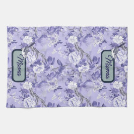 Elegante Chinoiserie Floral Lilac Geschirrtuch