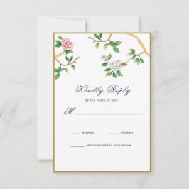 Elegante Chinoiserie Floral RSVP Card