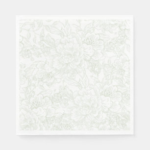 Elegante Chinoiserie-Grüne Hochzeitsfloristik Serviette