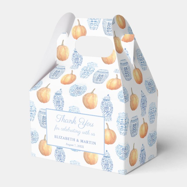 Elegante Chinoiserie Pumpkins Hochzeit im Herbst D Geschenkschachtel (Vorderseite)