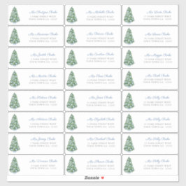 Elegante Chinoiserie Weihnachtsbaumadressen Labels