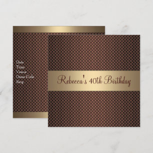 Elegante Chocolate 40. Geburtstagsfeier Einladung