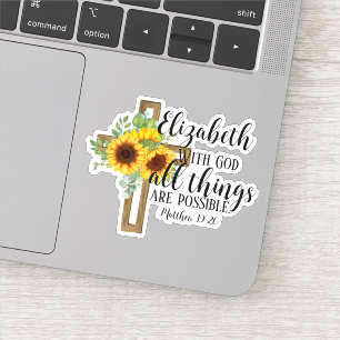 Elegante Christliche Bibel Verse Sonnenblumen Kreu Aufkleber