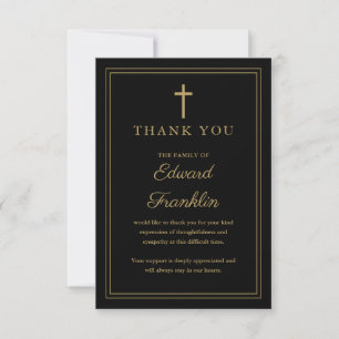 Elegante christliche Feier des Lebens Bestattung Dankeskarte