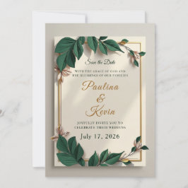 Elegante christliche Hochzeit E- Einladung