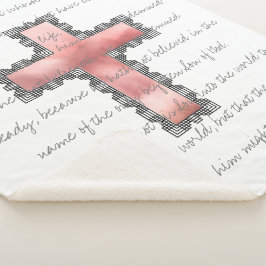 Elegante Christliche Rosa Kreuzschrift Verse Sherpadecke