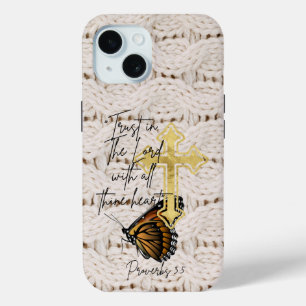 Elegante christliche Strickwaren Brauner Schmetter Case-Mate iPhone Hülle