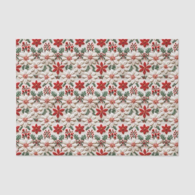 Elegante Christmas Floral Seidenpapier (Vorderseite)